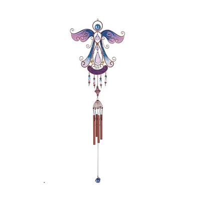 33" Long Angel Copper and Gem Wind Chime