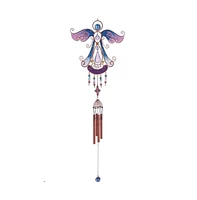 33" Long Purple Angel Copper and Gem Wind Chime