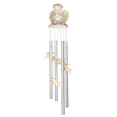 Fc Design 23" Long Cherub Praying Round Top Wind Chime Home Decor Perfect Gift for House Warming, Holidays and Birthdays