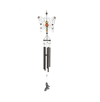 Fc Design 46" Long Orange Butterfly Wind Chime with Metal Gem Home Decor Perfect Gift for House Warming, Holidays and Birthdays