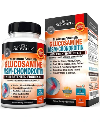 BioSchwartz Glucosamine Chondroitin Msm 2110mg - Joint Support Supplement with Turmeric Curcumin for Hands Back Knee & Joint Health for Men & Women