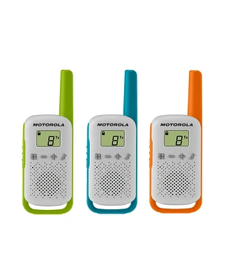 Motofrs Motorola Solutions T110TP 16 mi. Two-Way Radio White/Green/Blue/Orange Alkaline 3-Pack