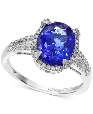 Effy Tanzanite (2-5/8 ct. t.w.) and Diamond (1/4 ct. t.w.) Ring in 14k White Gold, Created for Macy's