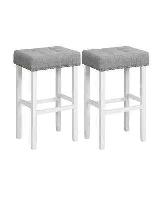 2 Pieces Counter Height Bar Stools with Sponge Padded Cushion-29"