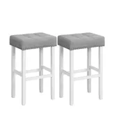 2 Pieces Counter Height Bar Stools with Sponge Padded Cushion-29"