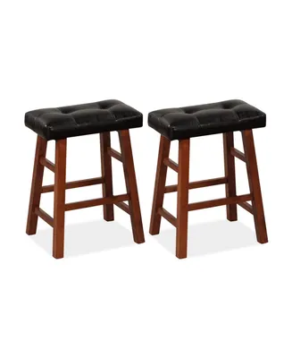 Set of 2 Modern Backless Bar Stools with Padded Cushion24"