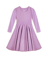 Mightly Girls Fair Trade Organic Cotton Solid 3/4 Sleeve Twirl Dress