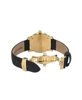 Porsamo Bleu Women's Genevieve Topaz Satin Covered Leather Band Watch