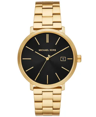 Michael Kors Men's Blake Three-Hand Date Gold-Tone Stainless Steel Watch 42mm