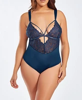 iCollection Plus 1PC Strappy Plunge Lace Lingerie Bodysuit