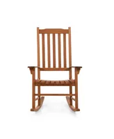 Furniture of America 45" Solid Eucalyptus Wood Outdoor Patio Rocking Chair