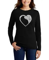 La Pop Art Women's Dog Heart Word Long Sleeve T-shirt