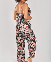 iCollection Plus Silky Soft Printed Pants 2 Piece Pajama Set