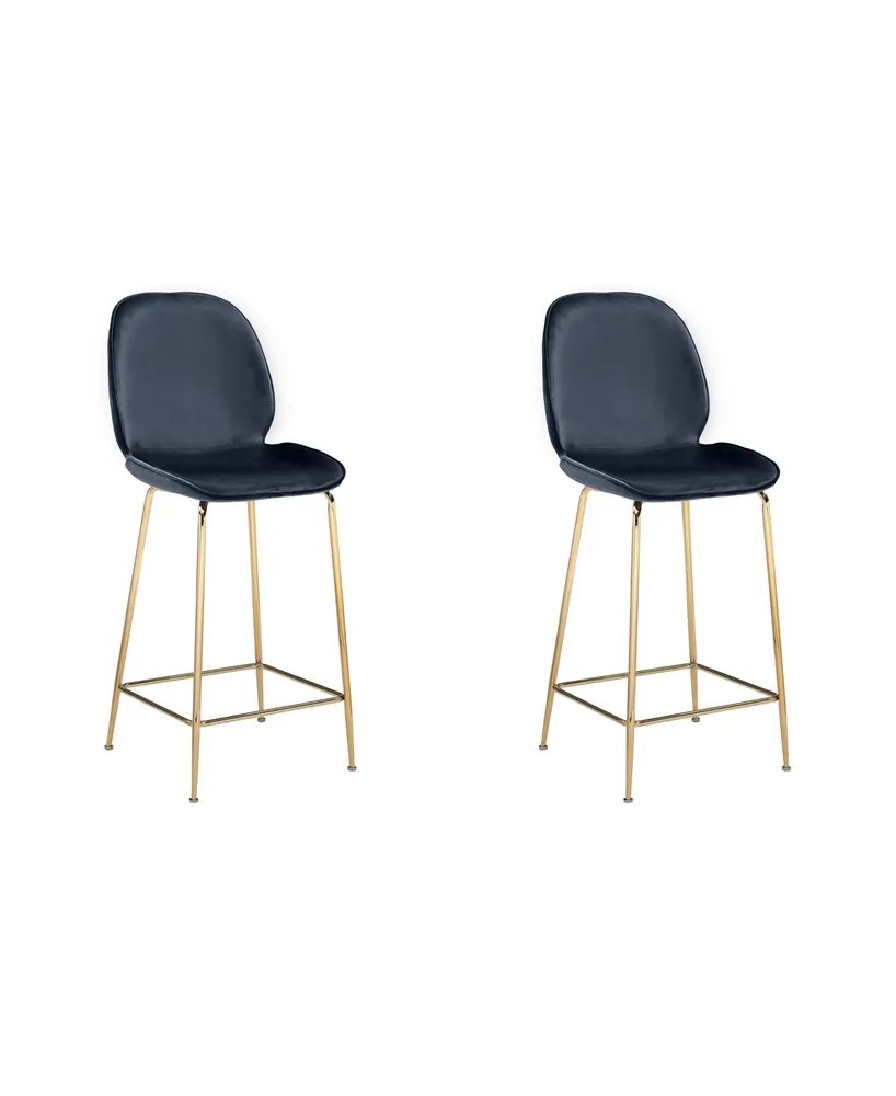 Best Master Furniture Preston 45" Velvet Counter Stools, Set of 2