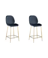 Best Master Furniture Preston 45" Velvet Counter Stools, Set of 2