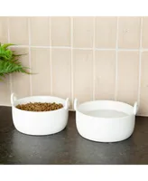 Waggo Handle It Ceramic Dog Bowl