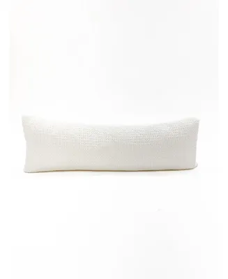 Anaya Home White 14x40 Down Cotton Waffle Weave Pillow