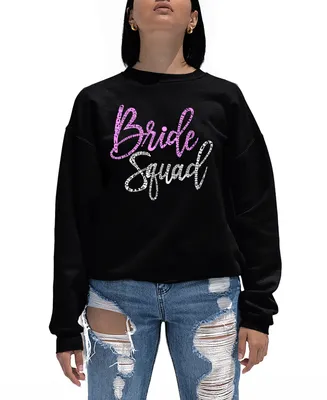 La Pop Art Women's Bride Squad Word Crewneck Sweatshirt