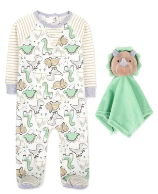Baby Essentials Boys Footed Coverall with Lovey Set