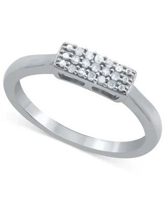 Diamond Mini Rectangular Cluster Ring (1/10 ct. t.w.) Sterling Silver