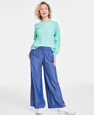 On 34th Women's Waffle-Knit Long-Sleeve Pullover Top, Created for Macy's