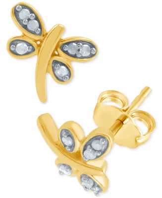 Diamond Dragonfly Stud Earrings (1/10 ct. t.w.)