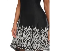 Dkny Women's Embroidered Mesh Sleeveless Dress