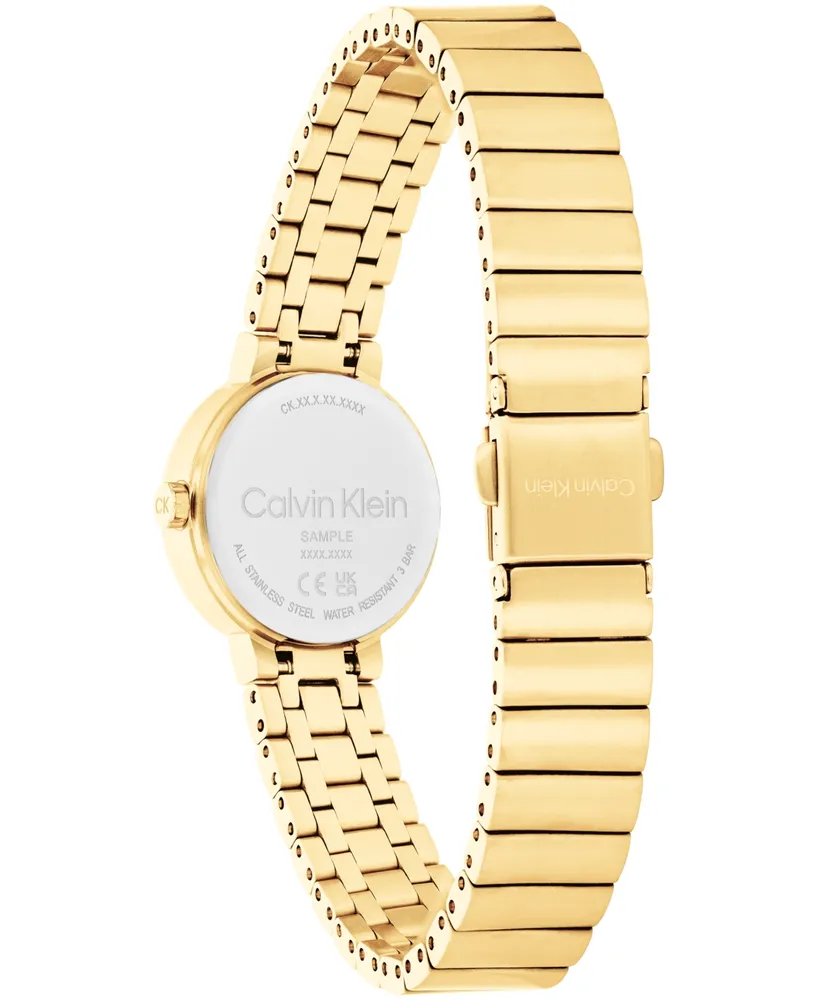 Calvin Klein Women's Three Hand Gold-Tone Stainless Steel Bracelet Watch 25mm
