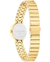 Calvin Klein Women's Three Hand Gold-Tone Stainless Steel Bracelet Watch 25mm