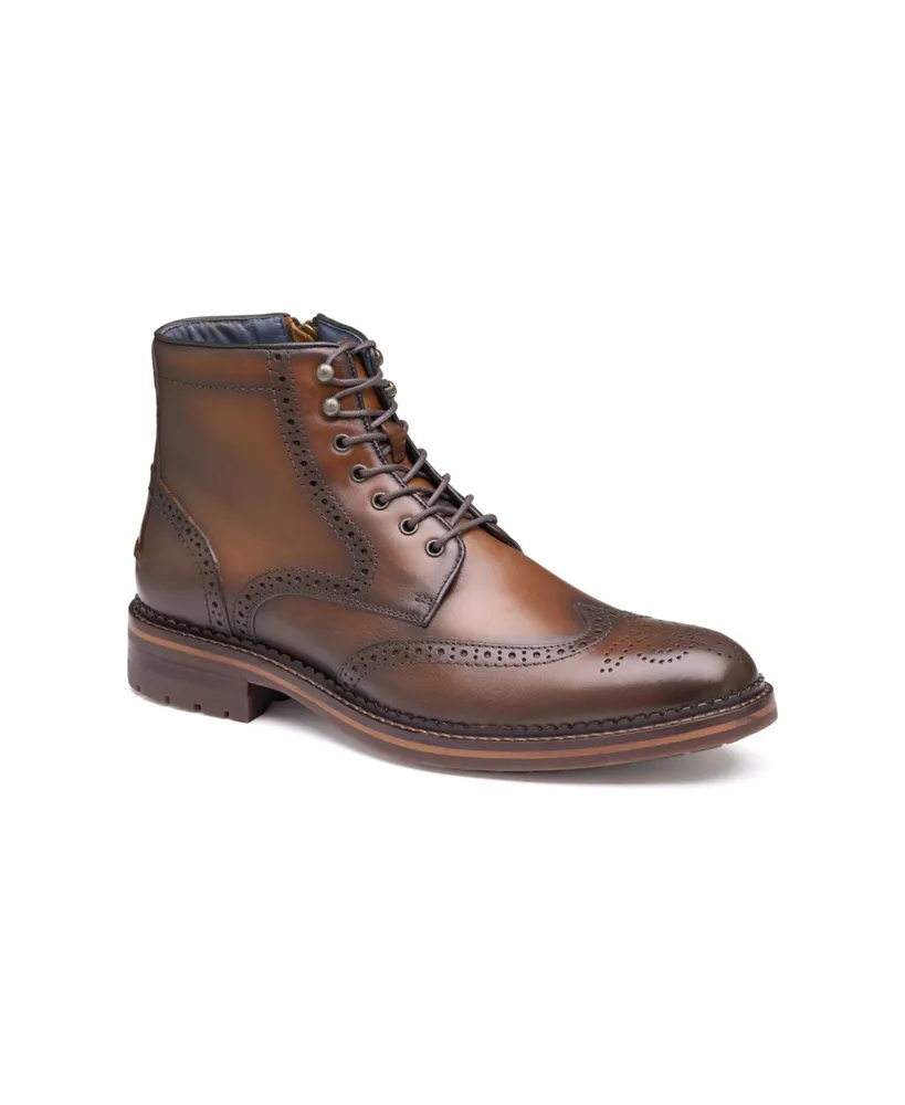 Johnston & Murphy Men's Connelly Leather Wingtip Boots