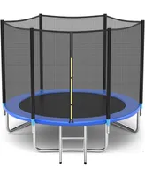 10ft Round Backyard Trampoline With Safety Enclosure