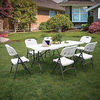 Sugift 6ft Portable Plastic Rectangular Folding Table