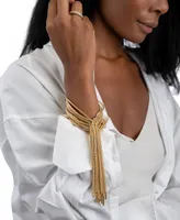 Adornia 14k Gold-Plated Textured Chain Multi-Strand Statement Bracelet