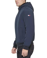 Tommy Hilfiger Men's Softshell Performance Hooded Fleece-Lined Bomber Jacket