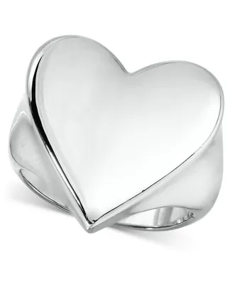 On 34th Silver-Tone Heart Statement Ring, Created for Macy's
