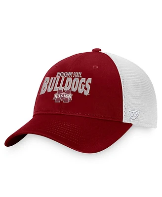 Men's Top of the World Maroon, White Mississippi State Bulldogs Breakout Trucker Snapback Hat