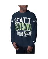 Men's Starter College Navy Seattle Seahawks Clutch Hit Long Sleeve T-shirt