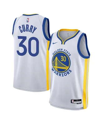 Big Boys Nike Stephen Curry White Golden State Warriors Performance Swingman Jersey - Association Edition