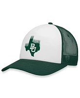 Men's Top of the World White, Green Baylor Bears Tone Down Trucker Snapback Hat