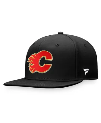 Men's Fanatics Black Calgary Flames Core Primary Logo Fitted Hat