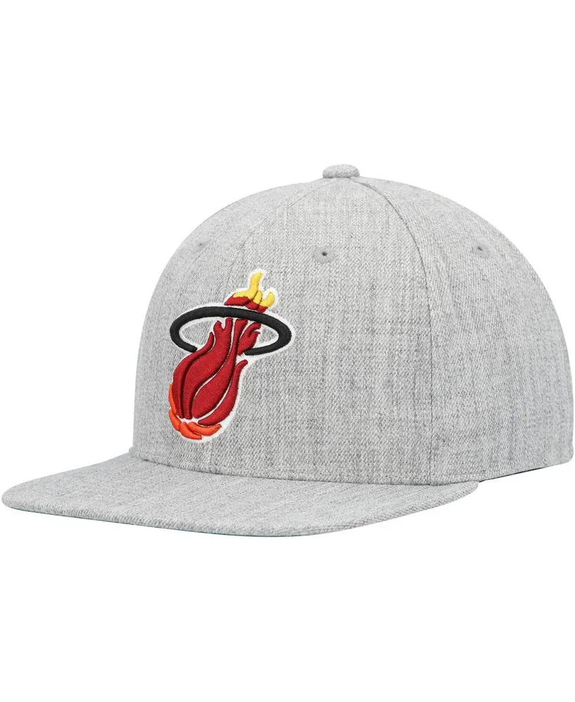 Men's Mitchell & Ness Heather Gray Miami Heat Hardwood Classics 2.0 Snapback Hat
