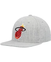 Men's Mitchell & Ness Heather Gray Miami Heat Hardwood Classics 2.0 Snapback Hat