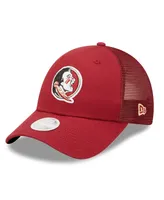 Women's New Era Garnet Florida State Seminoles 9FORTY Logo Spark Trucker Snapback Hat