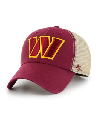 Men's '47 Brand Burgundy, Natural Washington Commanders Flagship Mvp Snapback Hat