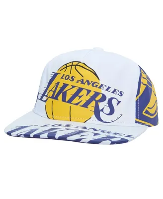 Men's Mitchell & Ness White Los Angeles Lakers Hardwood Classics In Your Face Deadstock Snapback Hat