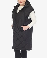 White Mark Plus Diamond Quilted Hooded Puffer Vest