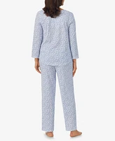 Aria Women's 3/4 Sleeve Long Pant Pajama Set, 2 Piece