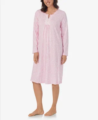 Aria Women's Long Sleeve Midi Nightgown