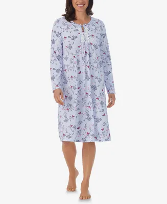 Aria Women's Long Sleeve Midi Nightgown