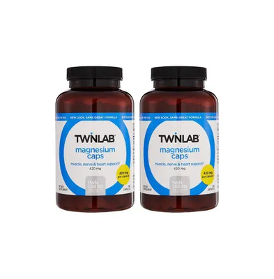 Twinlab Magnesium Caps - High Absorption Magnesium Supplement to Support Leg Cramps Relief